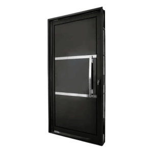 PORTA CRV IDEAL PIVOTANTE AÇO GALVONIZADO C/FRISO 215X108X14CM PRETA